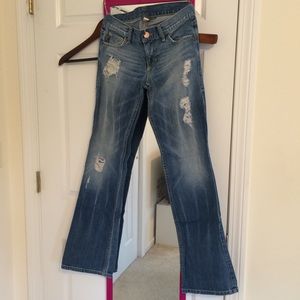 Armani exchange boot cut jeans with rips